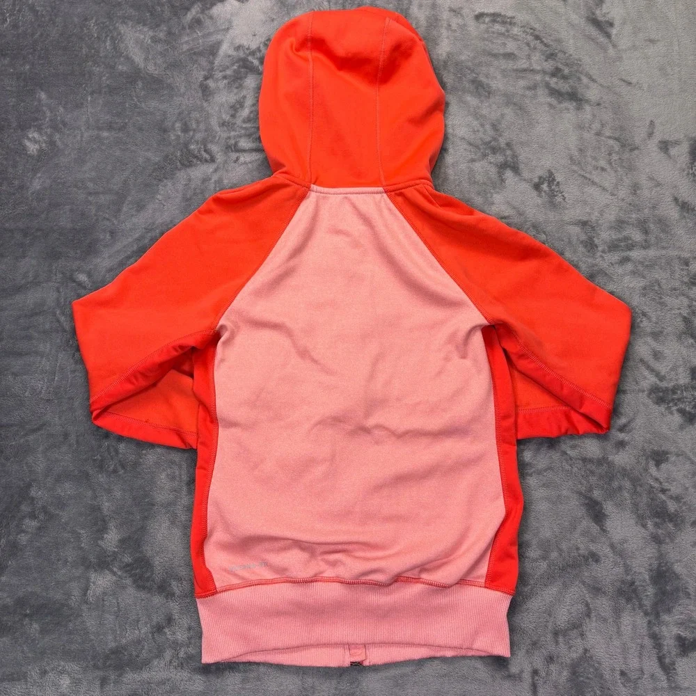 Nike Therma-Fit‎ Full Zip Hoodie Women's XS Pink Orange Athletic Sweatshirt